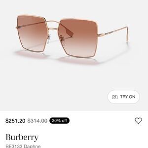 Burberry Women's Rose Gold Sunglasses
